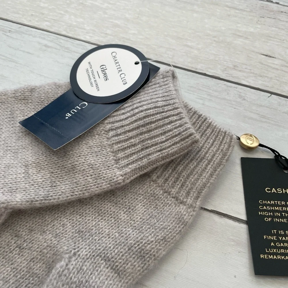 Charter Club Women's Cashmere Touch Gloves, Created for Macy's gray winter fall